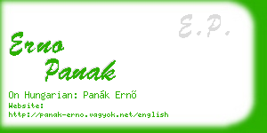 erno panak business card