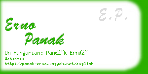 erno panak business card